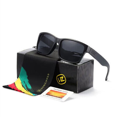 #ad Von Zipper Sunglasses Sport Polarized Men Black Square Frame Elmore Style UV400