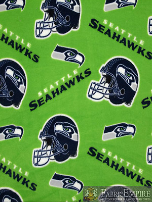 #ad NFL Seattle Seahawks Licensed Fleece Fabric SOLD BY THE YARD