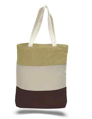 Wholesale Heavy Canvas Tote Bags Tri Color Chocolate