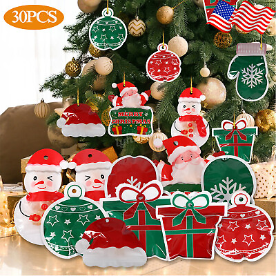 30PCS Christmas Bags Set for Wrapping Holiday Festival Gifts Xmas Hanging Decor