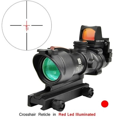 ACOG 4X32 Real Fiber Optics Red Dot Illuminated Tactical Optical Scope Hunting