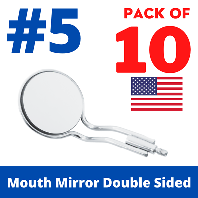 #ad Dental Mouth Mirror Double Sided Front Surface No. 5 Simple Stem USA FAST Ship