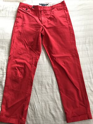 #ad RALPH LAUREN SPORTS ladies stretch Chino cuffed pants Size 6 16x26 PocketsZip