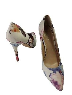 #ad Charles By Charles David Women#x27;s White Floral Slip On Stiletto Heel Pumps US 9M