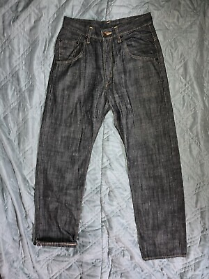 #ad Edwin 505D Loose Straight Selvedge Denim Jeans Lightweight 30x33 Baggy