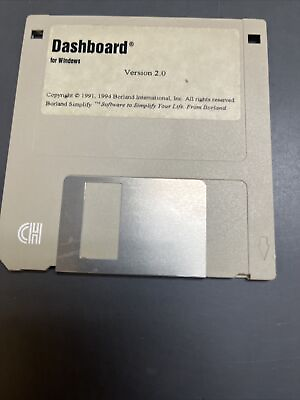 Borland Dashboard For Windows Version 2.0 1 3.5” Floppy Disk