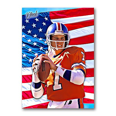 John Elway All American Sketch Card Limited 04 30 Dr. Dunk Signed