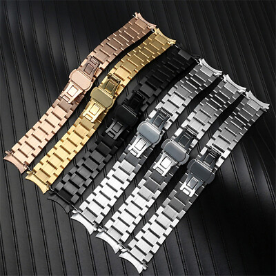 #ad Curved Stainless Steel Metal Watch Band Strap Clasp Solid For Samsung12 24mm
