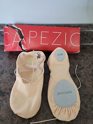 #ad Capezio Women#x27;s 2028 Canvas Juliet Ballet Shoe Pink Size 6.5 LBP Split Sole