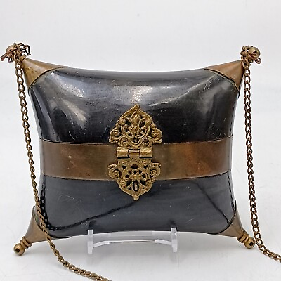 #ad Vintage brass purse pillow purse evening women#x27;s design. Pre owned
