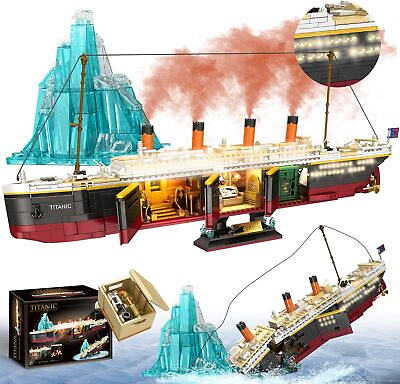 #ad Titanic Building Blocks Set 2288 Pieces Big Ship Block Model Set Ideal Gift