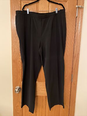 #ad Covington Women#x27;s Dress Pants Size 24W Black Stretch Elastic Panel Straight