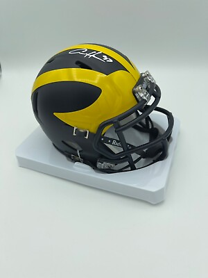 #ad #ad Aidan Hutchinson Signed Michigan Wolverines Speed Mini Helmet COA Hologram Lions
