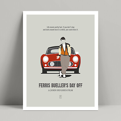 #ad Ferris Bueller#x27;s Day Off Minimalist Movie Poster John Hughes Matt Broderick