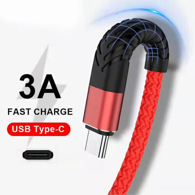Heavy Duty Braided USB C Type C Fast Charging Data Sync Charger Cable Long Cord