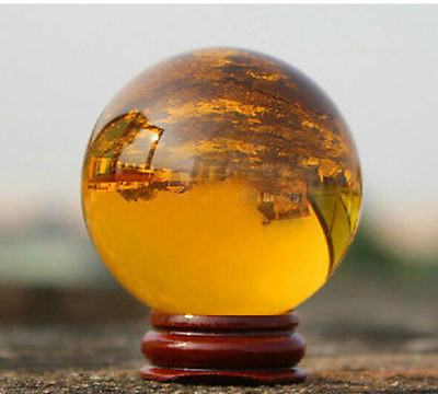 #ad Natural Citrine Calcite Quartz Crystal Sphere Ball Healing Gemstone38 42MMStand