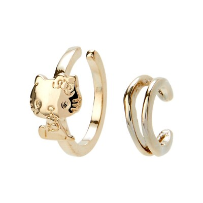 Sanrio Hello Kitty Ear Cuff Gold 2 Piece Set Accessories Earrings From Japan
