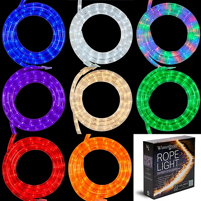 18 ft Heavy Duty LED Rope Light Kits Connectable Indoor Outdoor Tube Lights