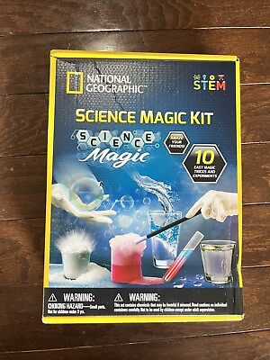 NATIONAL GEOGRAPHIC Magic Chemistry Set Perform 10 Amazing Easy Tricks Open Box