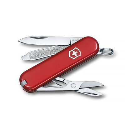 Victorinox Swiss Army 54111 Classic SD Red With ENGRAVING Panel Pocket Knife