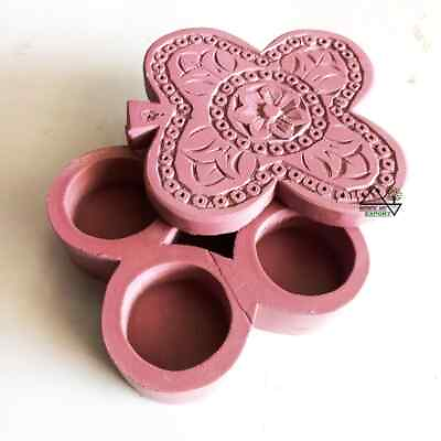 #ad Indian Wooden Spice Box Old Carved Antique Handmade Multipurpose Home Deco Stuff