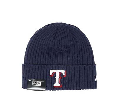 #ad #ad New Era Men#x27;s Beanie MLB Texas Rangers Dark Royal Blue Thermal Guard Knit Hat