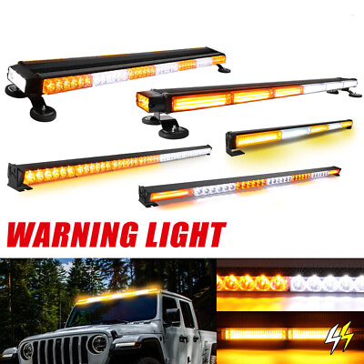 #ad Rooftop Strobe LED Emergency Light Bar Double Side Warning Amber White 12 54inch