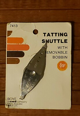 Vintage Boye Tatting Shuttle With Removable Bobbin 7413 Made In USA New