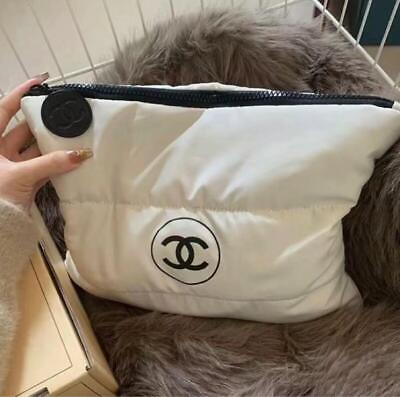 #ad Chanel beauty gift white puffy makeup bag pouch clutch cosmetic case VIP fedex