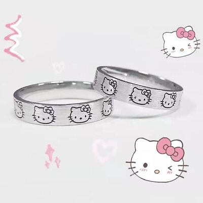 Kawaii Girls Women Ring Cute Hello Kitty Sweet Cartoon Sanrio Adjustable Rings