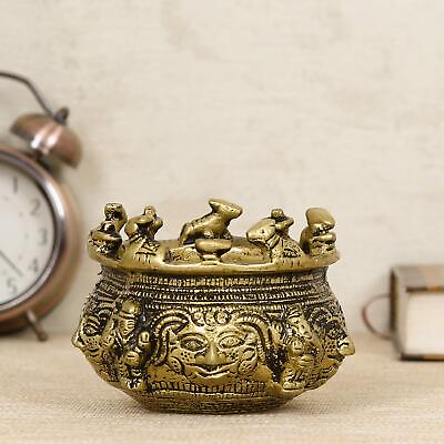#ad eCraftIndia Brass Auspicious Nandi Kalash for Religious Offerings