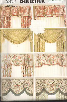 #ad Butterick 6857 Sewing Pattern Waverly Window Treatments uncut