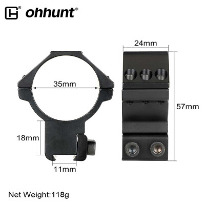 #ad ohhunt High Profile 2pcs 35mm Rifle Scope Rings Mount Fit 11mm Dovetail Rail