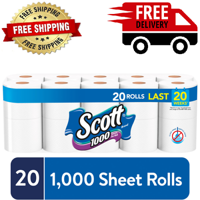 Scott 1000 Sheets Per Roll Toilet Paper 20 Rolls
