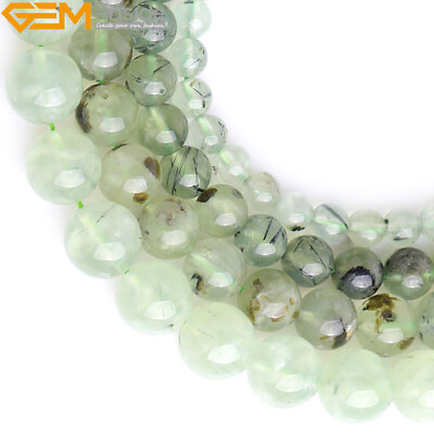 Natural Stone Genuine Round Green Prehnite Gemstone Jewelry Beads 15quot; Wholesale