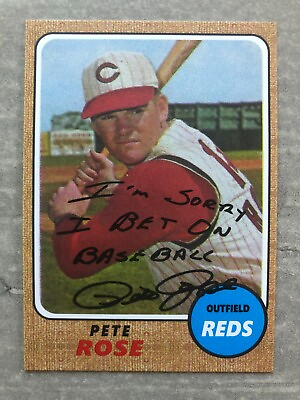 PETE ROSE quot;I#x27;m Sorry I Bet on Baseballquot; Autographed Signed REPRINT Novelty Card