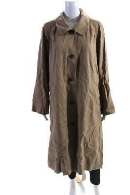#ad Everlane Womens Brown The Gathered Drape Trench Size M