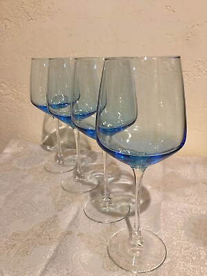 #ad Luminarc 19 Oz Ice Blue Wine Glasses 4