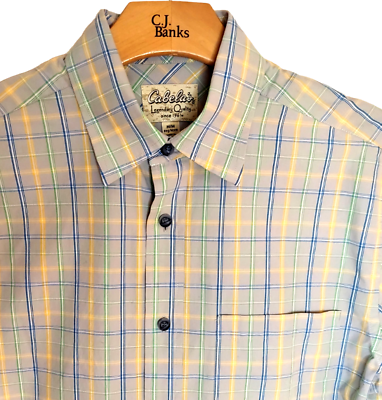 #ad Cabelas Legendary Quality Shirt Sz Medium Short Sleeve Multicolor Sz M