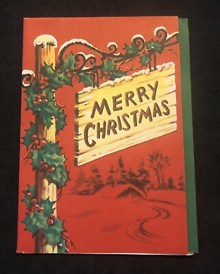 #ad Vintage Holiday Christmas Greeting Card Paper Collectible Christmas Sign
