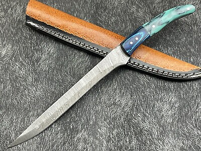 #ad Unique handmade Damascus steel 11#x27;#x27;Fillet Knife Hunting Knife BL 2108 Resin W S