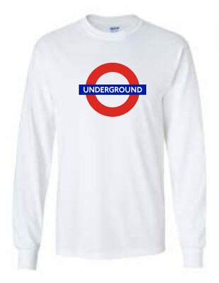 The Underground Logo Tee London Metro Railway Train White Long Sleeve T Shirt