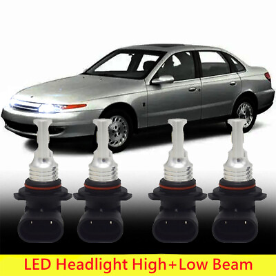 #ad 6000K Front LED Headlight Bulbs For Saturn SL 91 2002 Low and High Beam Set of 4
