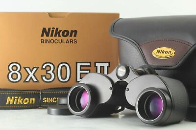 #ad ALMOST UNUSED w Box Nikon Binoculars Telescope 8x30 E II E2 From JAPAN #527