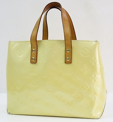 Auth LOUIS VUITTON Reade PM Perle Vernis Leather Tote Hand Bag Purse #50484