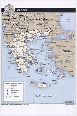 #ad Poster Many Sizes; Cia Map Of Greece 2010