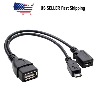 Micro USB Host OTG Cable with USB Power For Android Tablet Phone