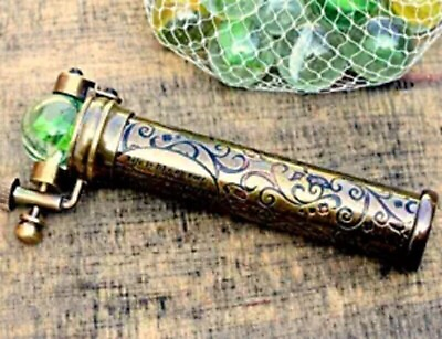 #ad Antiqued Brass Kaleidoscope with Marble Eyepiece Premium Quality Best Gift