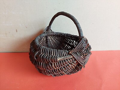 Old Antique Primitive Wooden Wood Harvest Basket Skep 19th.
