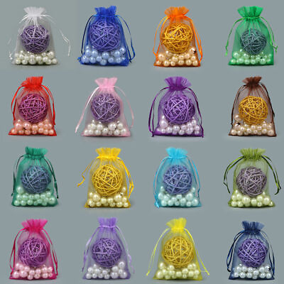 New 100pcs Organza Wedding Party Favor Bags Decor Jewelry Candy Gift Pouches